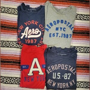 Aeropostale lot of 4 mens Tees - Navy, Gray, Red